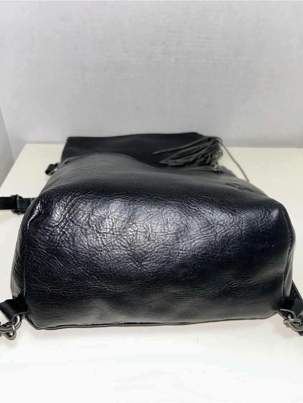 Patricia Nash Luzille Convertible Black Leather Backpack Crossbody Shoulder Bag